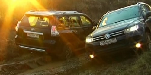 Prado сел - Volkswagen Touareg спешит на помощь